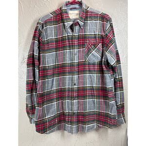 Original Weatherproof Vintage Flannel‎ Button Down Shirt Men's Size Large